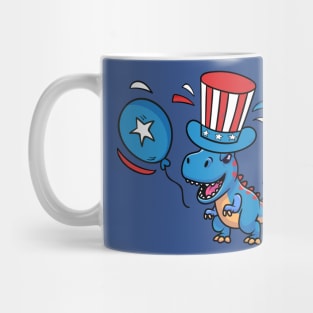 USA T-Rex Dinosaur USA Flag 4th of July Toddler Infant Kids Mug